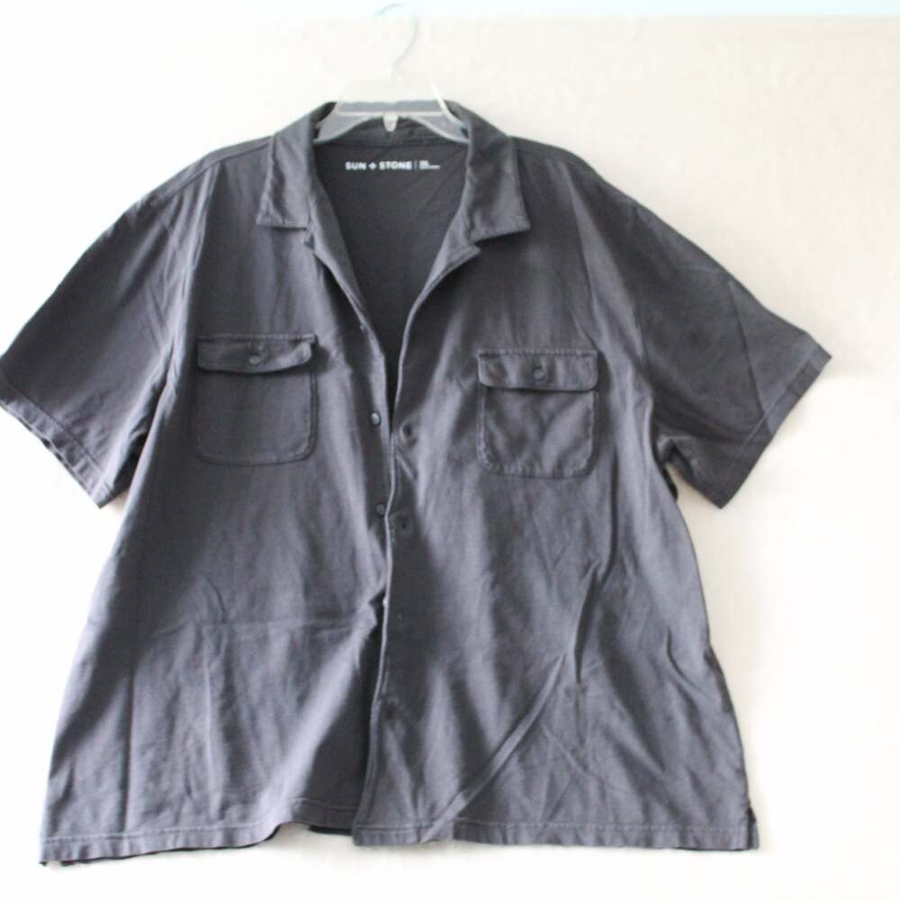 Sun + Stone Men's Short Sleeve Button Down Shirt Size XXL